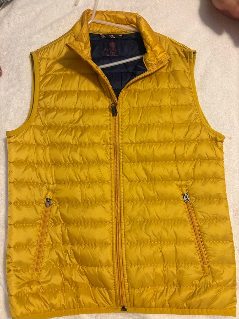 Brooks Brothers Yellow Quilted Packable Vest
